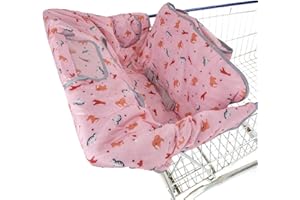 Dadouman Shopping Cart Cover for Baby and Toddler, Baby High Chair Cover, Cute Cartoon Animals Printing (Pink Cartoon)