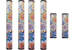 Garucesta 6 Pcs Refrigerator Door Handle Covers Washable Electric Appliance Decor Handles Anti-Skid Kitchen Accessories Indoor Home Decorations Keep Off Stains Dust Fingerprint, Boho Flowers
