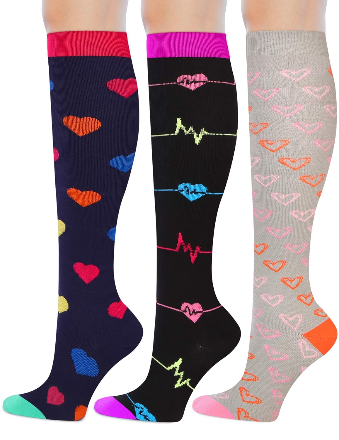3 Pairs Moderate Compression Socks Women 1520mmHg Wide Calf Ladies' Knee... 664248819932 eBay