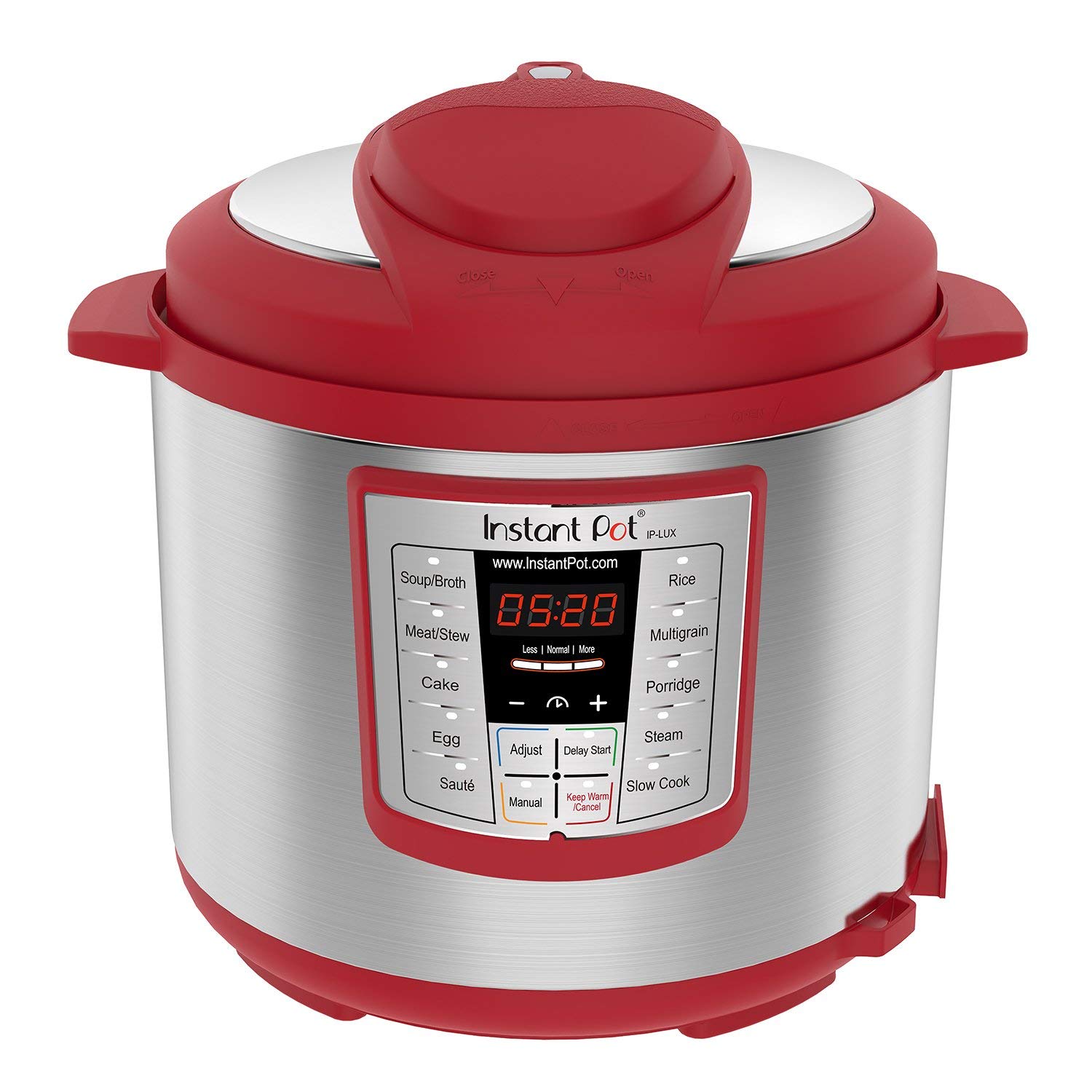 Instant Pot Lux 6 Qt Red 6-in-1 Muti-Use Programmable Pressure Cooker, Slow Cooker, Rice Cooker, Sauté, Steamer, and Warmer (Renewed)