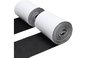 MAXECHO 4.4 Inches x 7 Feet Strong Sticky Back Heavy Duty Hook and Loop Tape with Adhesive, Non-Slip Couch Cushion Grip Accessories, Double Sided Strip Roll to Prevent Sliding, Black