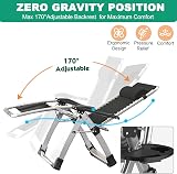 Meulbaty Zero Gravity Chair 200kg Folding Garden Recliner with Cushion view 4