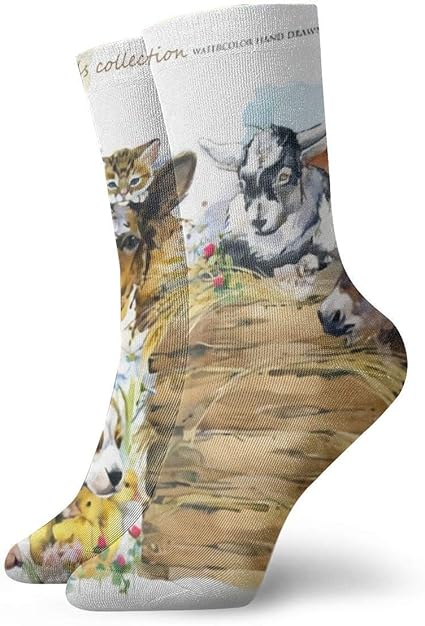 Juego de animales de granja lindos animales domésticos acuarelas