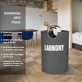 DOKEHOM 160L XXL Laundry Basket Collapsible Foldable Dark Grey view 2