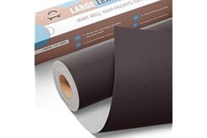 OAZ Large Leather Repair Patch Tape, 16"x 31.5" Self Adhesive Leather Repair Tape for Furniture, Leather Repair Kit for Car Seat, Couch, Sofa, Chair, Boat Seat - Coffee