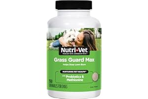Nutri-Vet Grass Guard Chewables, Dog Urine Neutralizer for Grass, Lawn Burn Prevention, Gut Health Support with Probiotic and