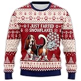 HANZSPROUT Funny Ugly Christmas Sweater for Women Men, Frosty Fart Dog Mens Sweatshirt Holiday Ugly Sweater