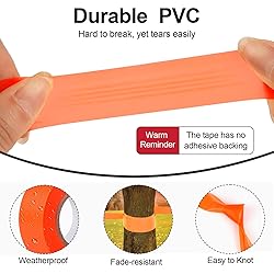 MOWPOG 5 Pack Orange Flagging Marking Tape, 1" x