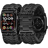Tefeca Titan Series Paracord Band Compatible with Apple Watch Ultra 2/49mm, Series 10/46mm, 9/8/7/45mm, SE2/SE/6/5/4/44mm, and 3/2/1/42mm