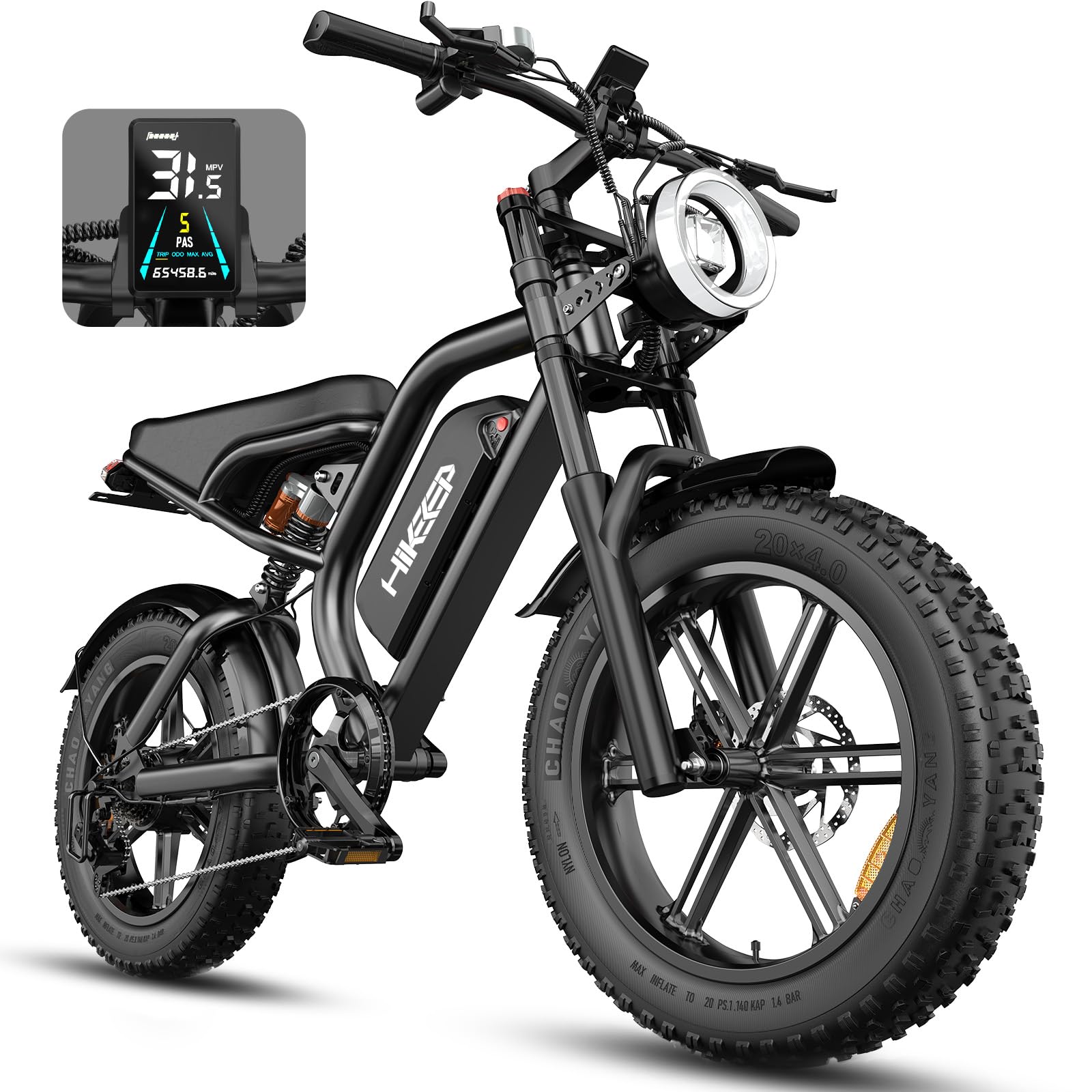 HiKeep Electric Bike for Adults, 20 inch Fat Tire