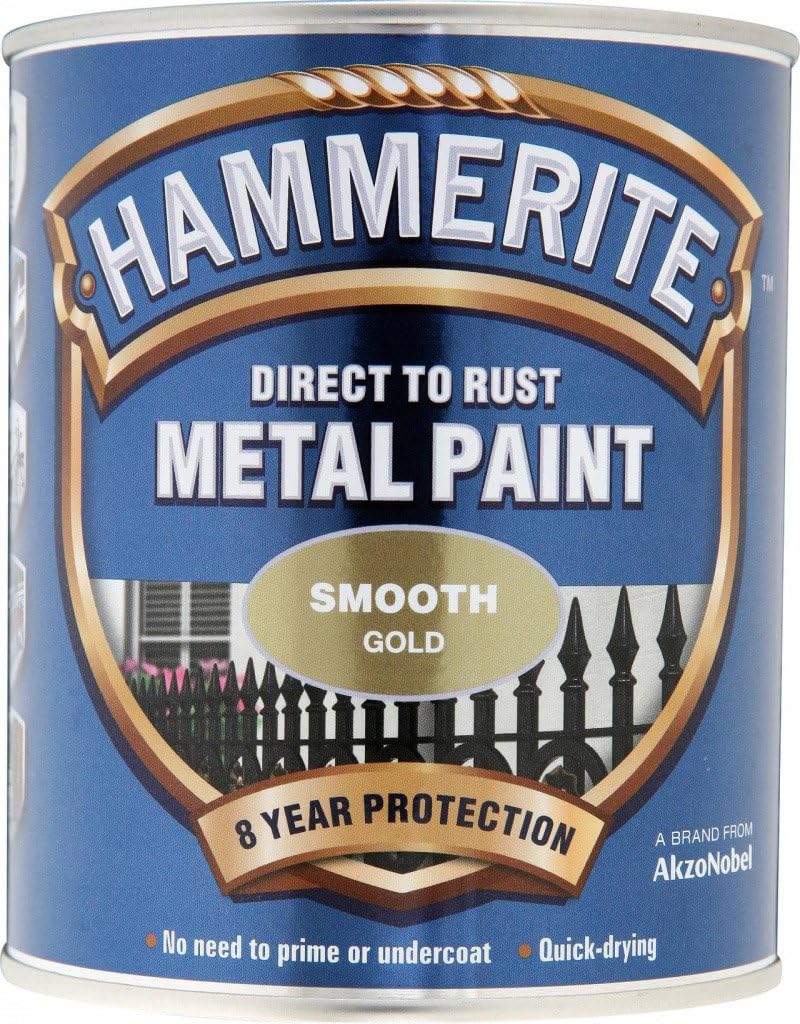 Hammerite Metal Paint Smooth 750ml Gold Amazon.co.uk DIY & Tools