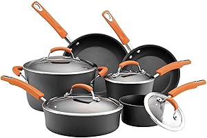 CALPHALONRachael Ray 10-piece Cookware Set for Glass Top Stoves