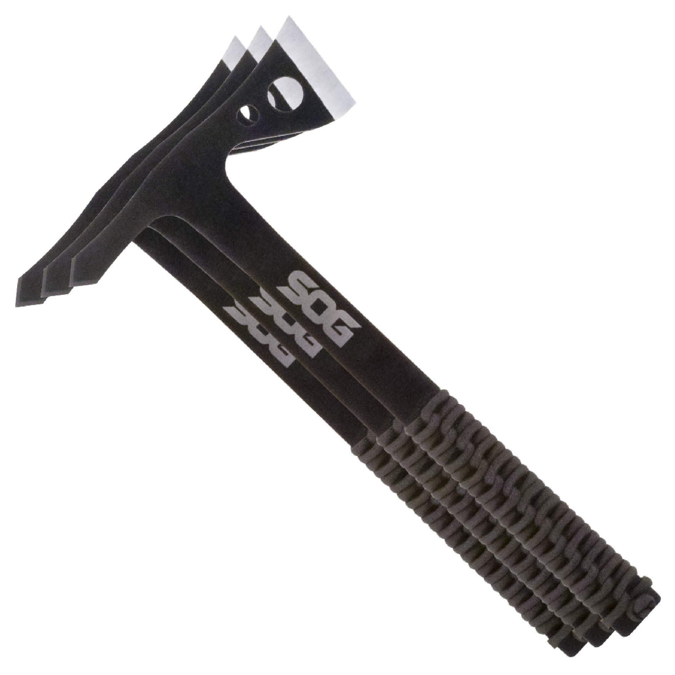 SOG Tomahawk Pack of 3 - Throwing Hawks Throwing Axe Set and Full Tang Tactical Hatchet Pack w/ 1.75 Inch Blades and Camping Axe Sheath (TH1001-CP), 9in. x 1.5in. x 12.5in., Black