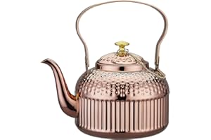 SANQIAHOME Stainless Steel Teapot with Infuser 1200ml Copper