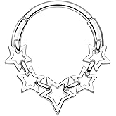 Jewseen Star Septum Ring 16G Septum Jewelry Nose Ring Daity Daith Piercing Jewelry for Women Surgical Steel Helix Rook Earrings