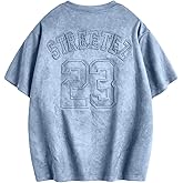 SHENHE Men's Vintage Graphic Tees Letter Embossed Short Sleeve Crew Neck Streetwear Novelty T Shirt