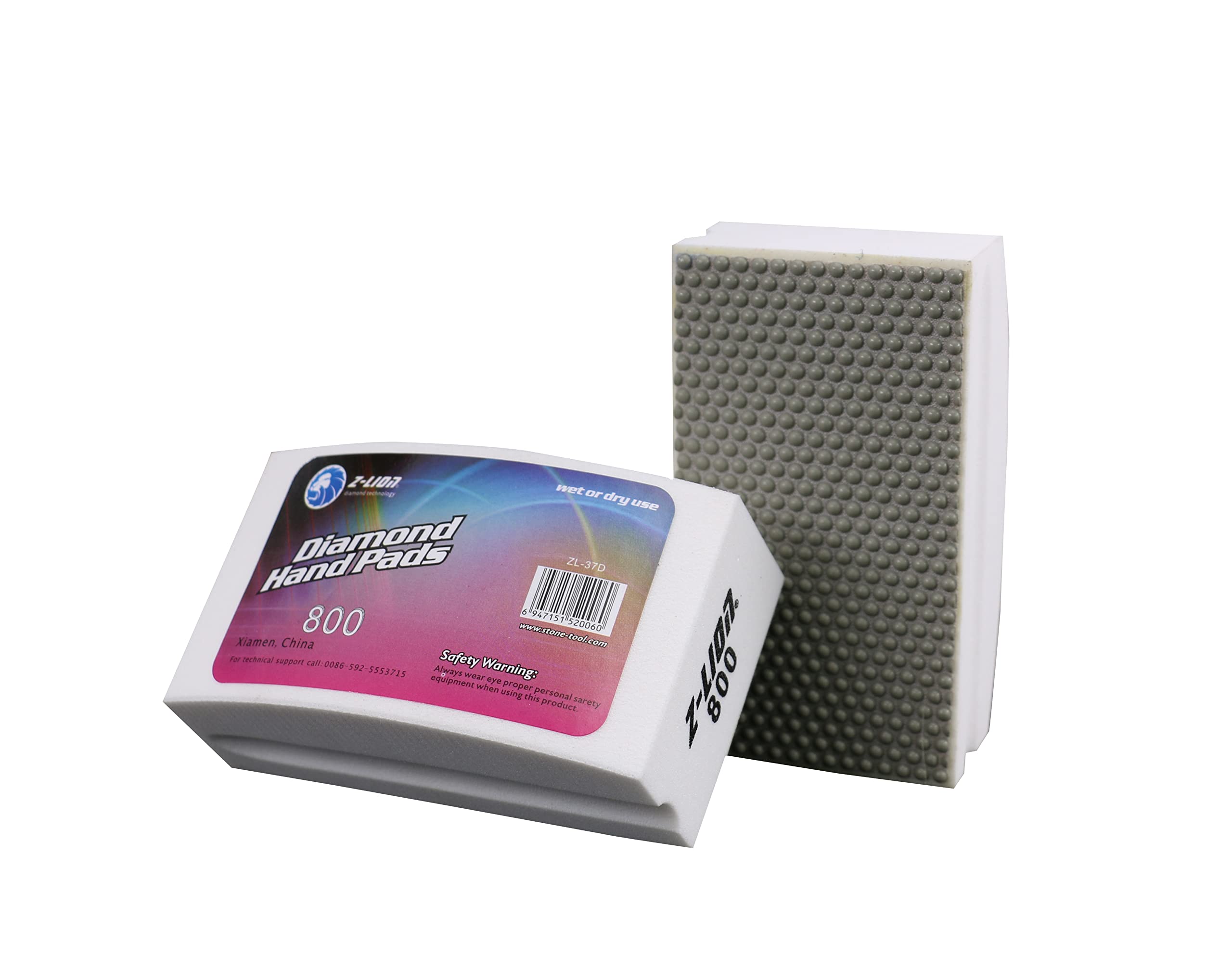 Boxonly Diamond Sanding Hand Pad Blocks 800 Grits Arc Shape Back Hand-Held Block for Grinding,Polishing,Sharp Edges