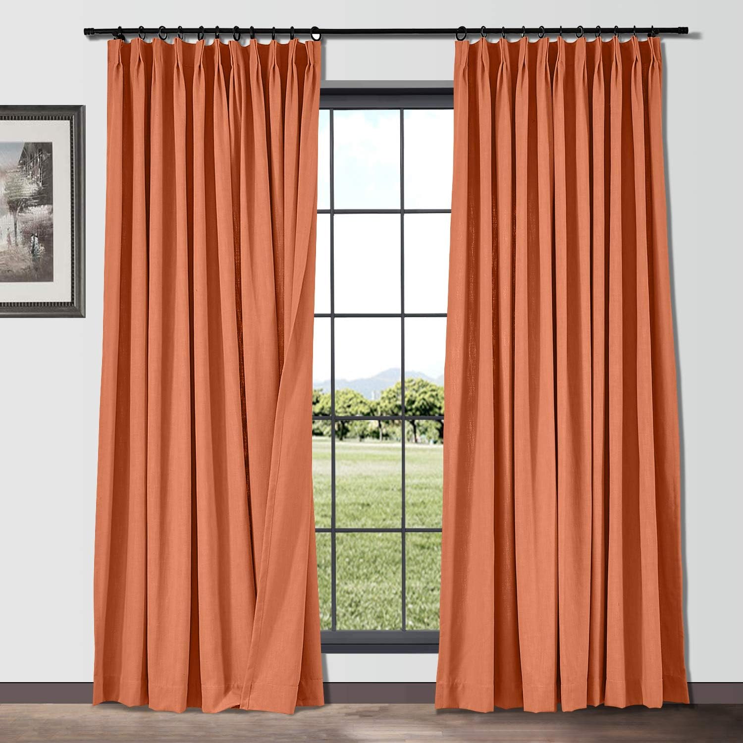 Amazon.com: Blackout Curtains 96 inches Length Cotton Linen Home Décor