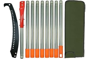 Scalebeard 13 Foot Pole Saws for Tree Trimming, Manual Pruner Cutter Set with Long Extension Pole, Tree Branch Garden Tools Loppers Hand Pole Saws
