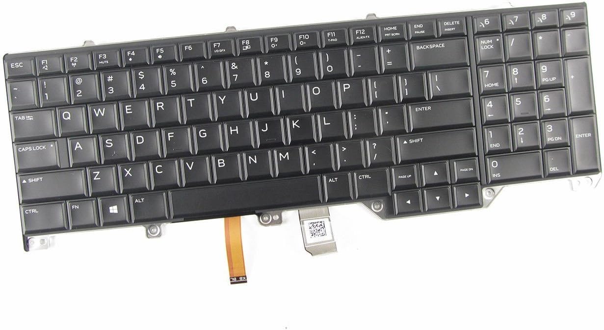 New Keyboard for Dell Alienware 17 R4 00WN4Y 0WN4Y PK131QB1A00 US Layout Backlit + Clear Protector Cover