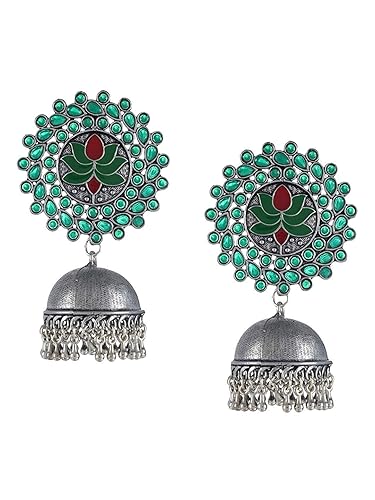 Multicolour Dome Shape Metal Jhumki Earring for Women