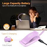 Gritin 9 LED Clip On Book Light Purple 3 Eye Protect Modes Rechargeable view 4