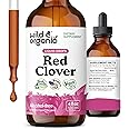 Wild & Organic Red Clover Tincture 600 mg - Liquid Red Clover Supplements for Women - 2-Month Supply - Trifolium Pratense Herb - Vegan, Sugar & Alcohol-Free Extract Drops - 4 fl oz