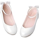 Bigwow Girls Mary Jane Dress Shoes Princess Flats with Bow Wedding Party Flower Girl Back to School Shoes for Little Big Kids