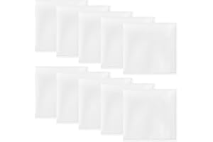 AWPEYE 10 PCS Pocket Squares, Suit Silk Handkerchief For Men & Boys (White)