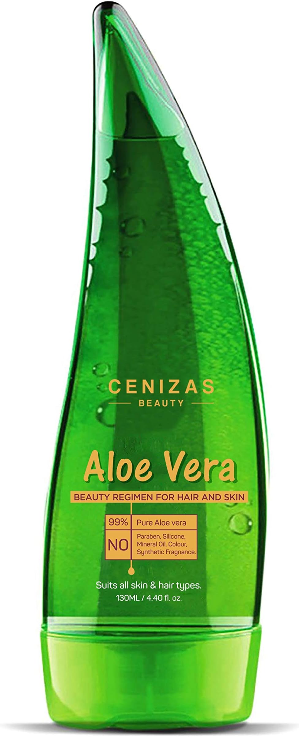 Cenizas 99% Pure Paraben Free Aloe Vera Gel Multipurpose for Skin and Hair, 130ml