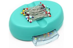 SIZOBI Magnetic Pin Holder with 100 Pcs Ball Head Straight Pins, Magnetic Pin Cushions for Sewing, Sewing Supplies, Needle Magnetic Quilting Pins Holder Organizer, Bobby Pin Holder, Paper Clip Holder
