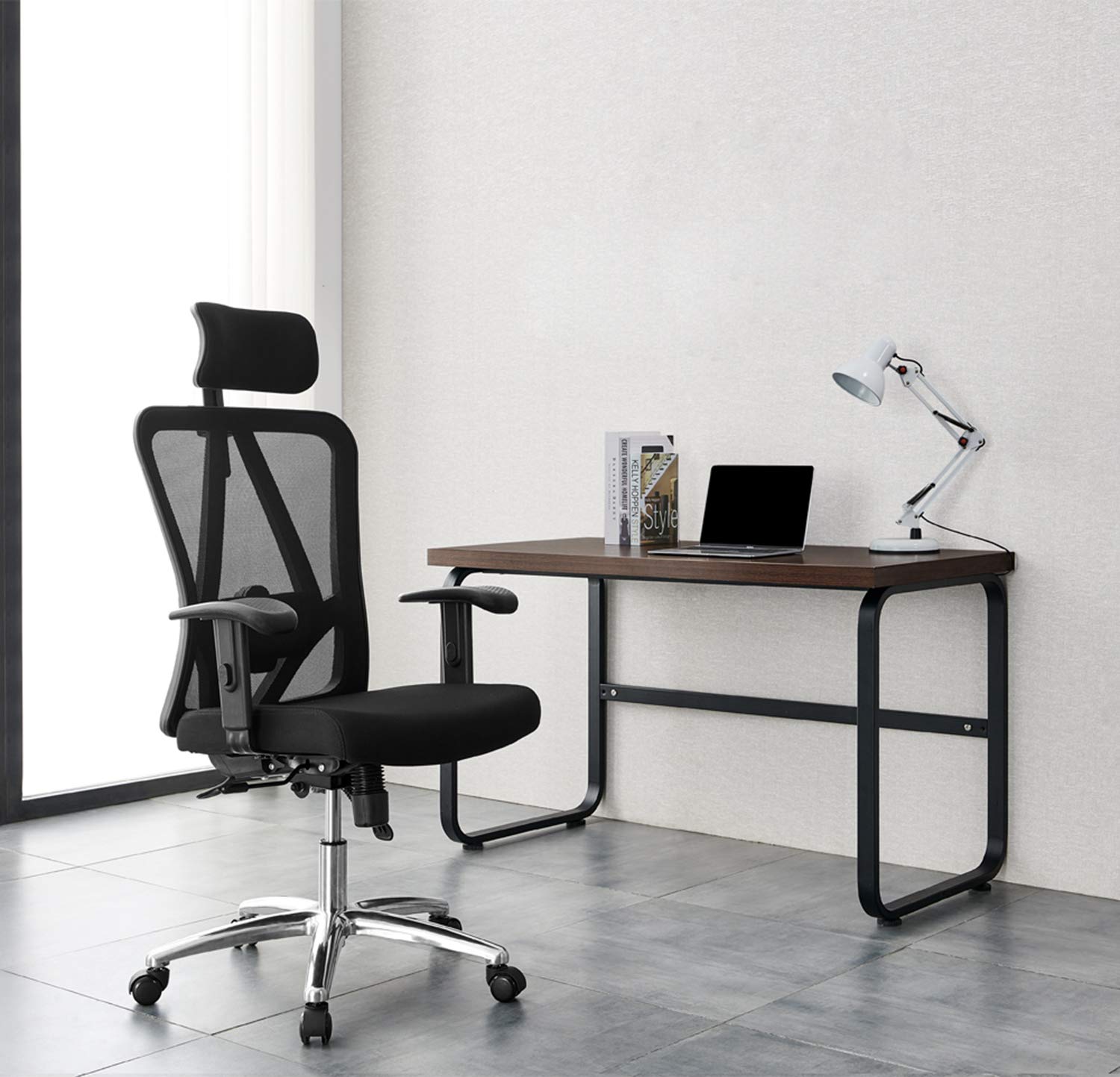 Ticova Ergonomic Office Chair with Adjustable Headrest, Armrest and