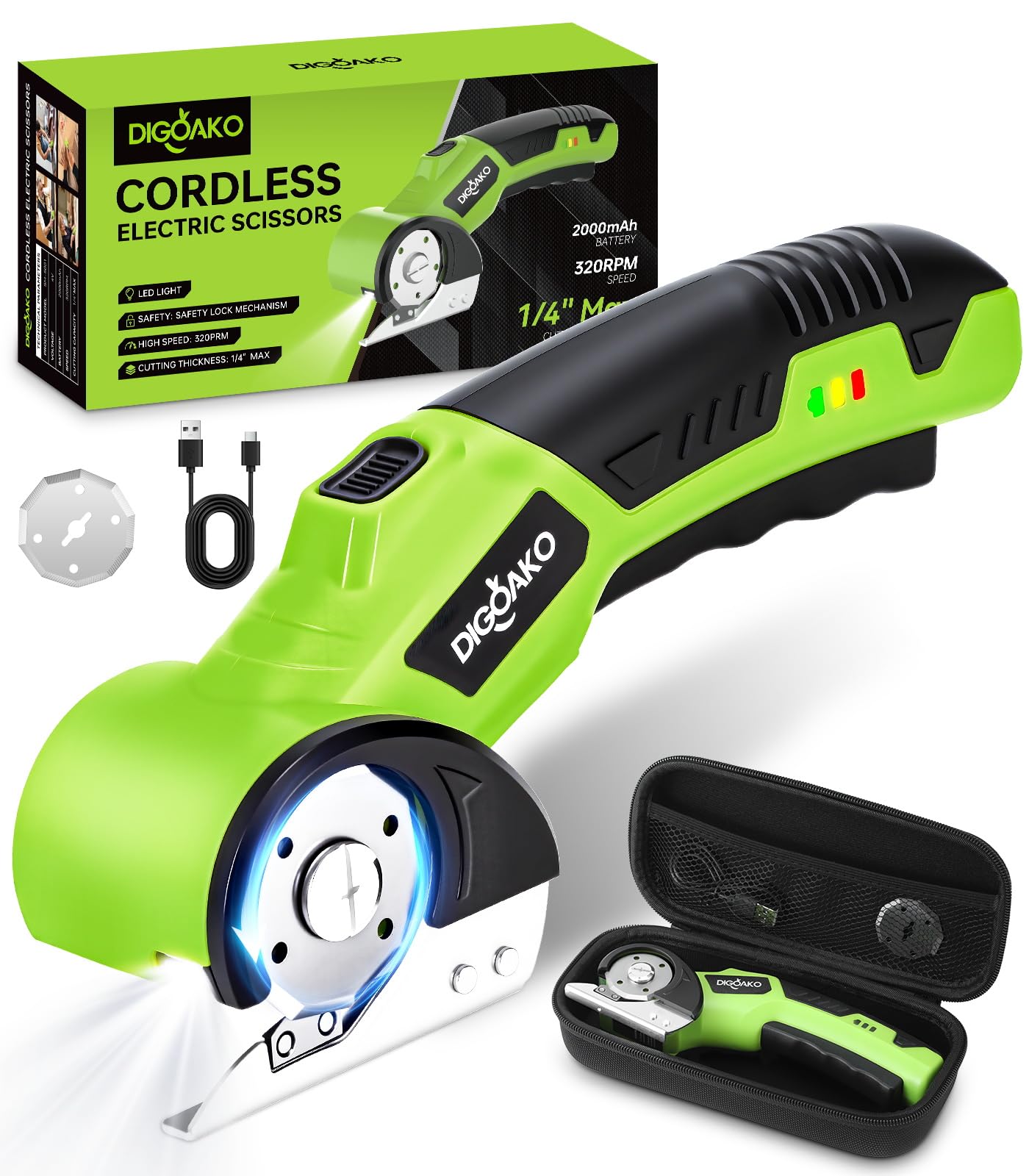 Photo 1 of Cardboard Cutter - Rechargeable Cordless Electric Scissors, 4V Duty Electric Box Cutter for Cardboard, Safety Lock & LED Light, Powerful Cutting for Carton Carpet Plastic Fabric Leather