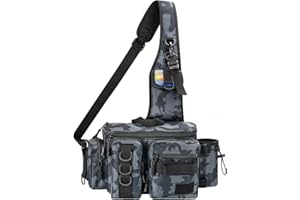 THKFISH Fishing Tackle Bag Fishing Sling Pack Portable Fly Fishing Bag Tackle Box Bag with Rod Holder