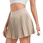Jhsnjnr Womens Pleated Tennis Skirt Skorts Summer Golf Skirts with Shorts Pockets Workout Pleated Athletic Skort