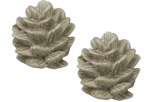 Urbanest Set of 2 Pinecone Lamp Finial, 1 3/4-inch Tall, Antique White