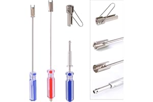 Glarks 4Pcs 11'' and 7'' Professional BNC and F Connector Extraction Tool F Connector Extractor Coax Security Key CATV Cable 