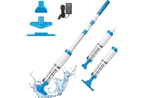 BEFAMALI Rechargeable Handheld Cordless Pool Vacuum, 3 in 1 Pool Cleaner with Telescopic Rod, Pool Blaster for Spas, Hot Tubs Above Ground and Small Pools for Sand and Debris Blue