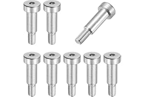 MECCANIXITY 8 Pcs 304 Stainless Steel Shoulder Bolt 8mm Shoulder Dia 16mm Length M6x1 Thread Hex Socket Shoulder Bolts for Hy