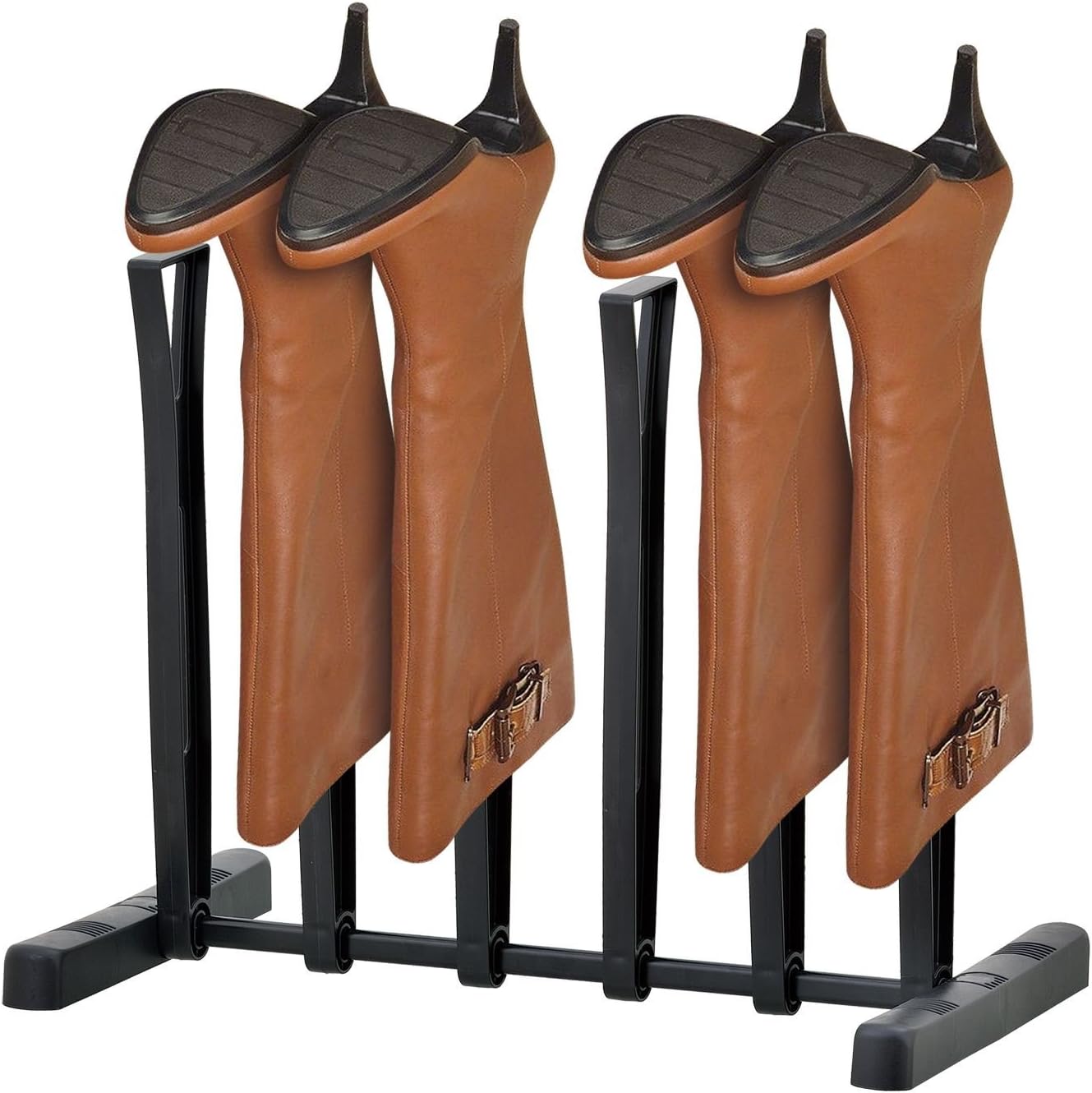Support Mural Pour Bottes – Lot De 2 Porte-Bottes Garage 4 Paires, Rangement Chaussures Mural Robuste En Métal Noir, Idéal Entrée, Vestiaire, Extérieur