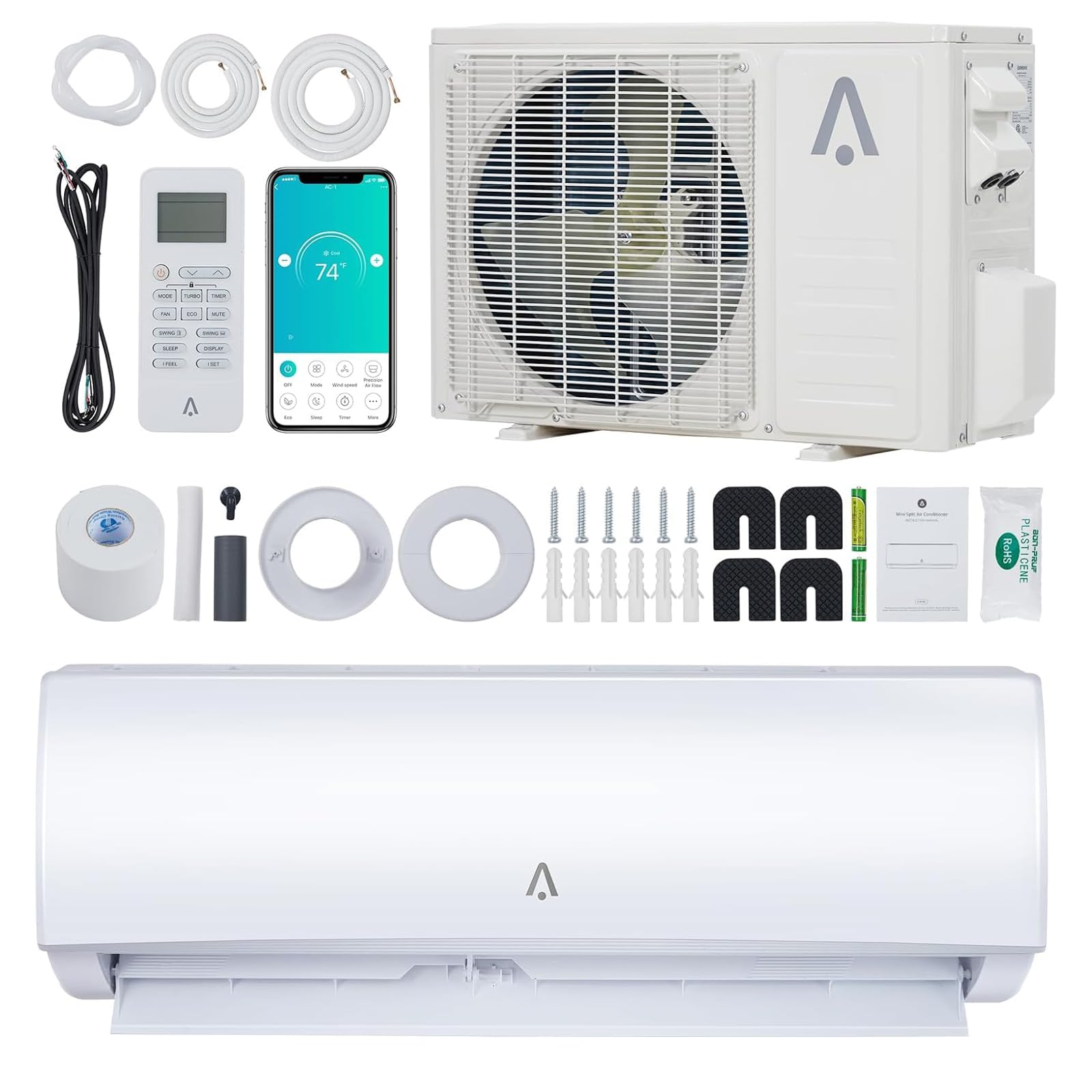Photo 1 of ** FINAL SALE SOLD AS IS VENTA FINAL VENDIDO TAL CUAL, SIN DEVOLUCIONES**

23,000 BTU Mini Split Air Conditioner, 19 SEER2 Split Ac/Heating System, Inverter Ductless Air Conditioner w/Alexa, Heat Pump & Installation Kit, Cool Up to 2000 Sq. Ft, 230V