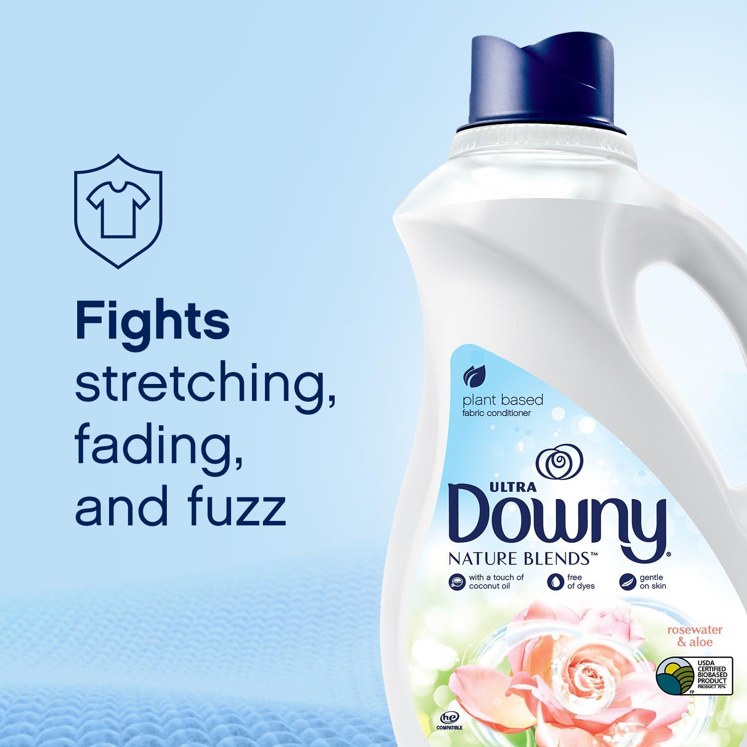 Downy Nature Blends Fabric Conditioner (Fabric Softener), Rosewater & Aloe, 44 Oz Bottles, 2 Pack, 104 Loads Total: Health & Personal Care