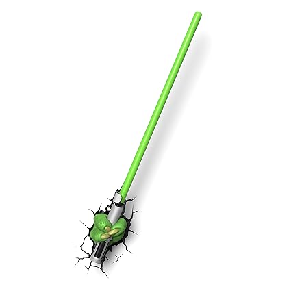 3DLightFX Plastic and Metal EP7 Star Wars Yoda Saber 3D Wall Decor (55.87 cm x 8.88 cm x 8.88 cm)