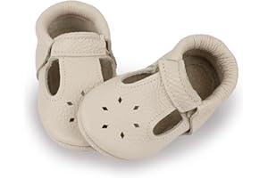 Littlebeemocs Soft Sole Infant, Baby and Toddler Shoes – Elastic T-Strap Italian Leather Baby Moccasin Shoes for Boys and Girls; Crib Shoes to Baby Walking Shoes Handcrafted in Europe