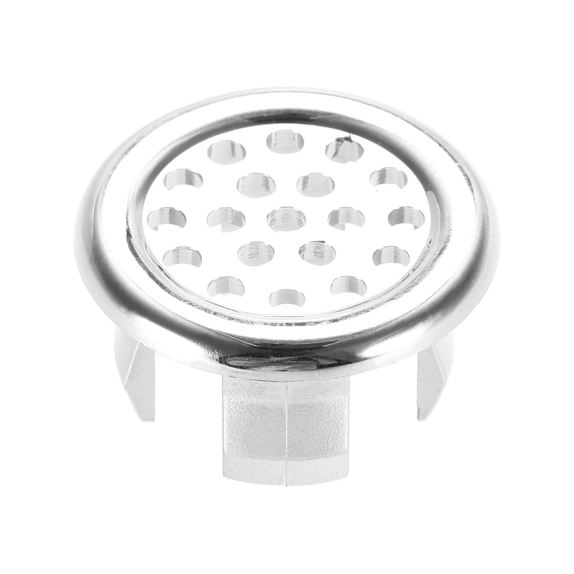 sourcing map Sink Basin Trim Overflow Cover Insert in Mesh Hole Round Caps Silver Tone 6pcs