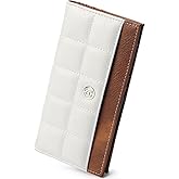 BOSTANTEN Slim Women Wallet Leather RFID Credit Card Holder Bifold Ladies Wallets with Zipper Coin Pocket, Beige and Brown