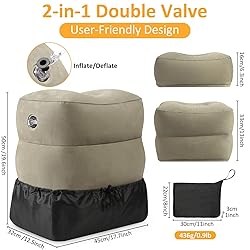 Inflatable Foot Rest Pillow for Travel - Adjustable