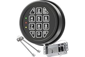 LA MACAZA High Security Electronic Safe Lock Replacement Keypad with Solenoid Lock & 2 Override Keys, Fit Safe Box and More