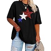 Plus Size USA Flag Shirt Women Patriotic Tee American Flag Tshirt 4th of July Top USA Summer Shirts