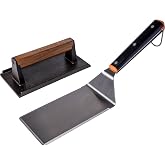 Traeger Grills Flat Top Burger Kit &ndash; XL Heavy-Duty Spatula &amp; Cast Iron Burger Press for Smash Burgers, Perfect Sear &amp; Griddle Cooking